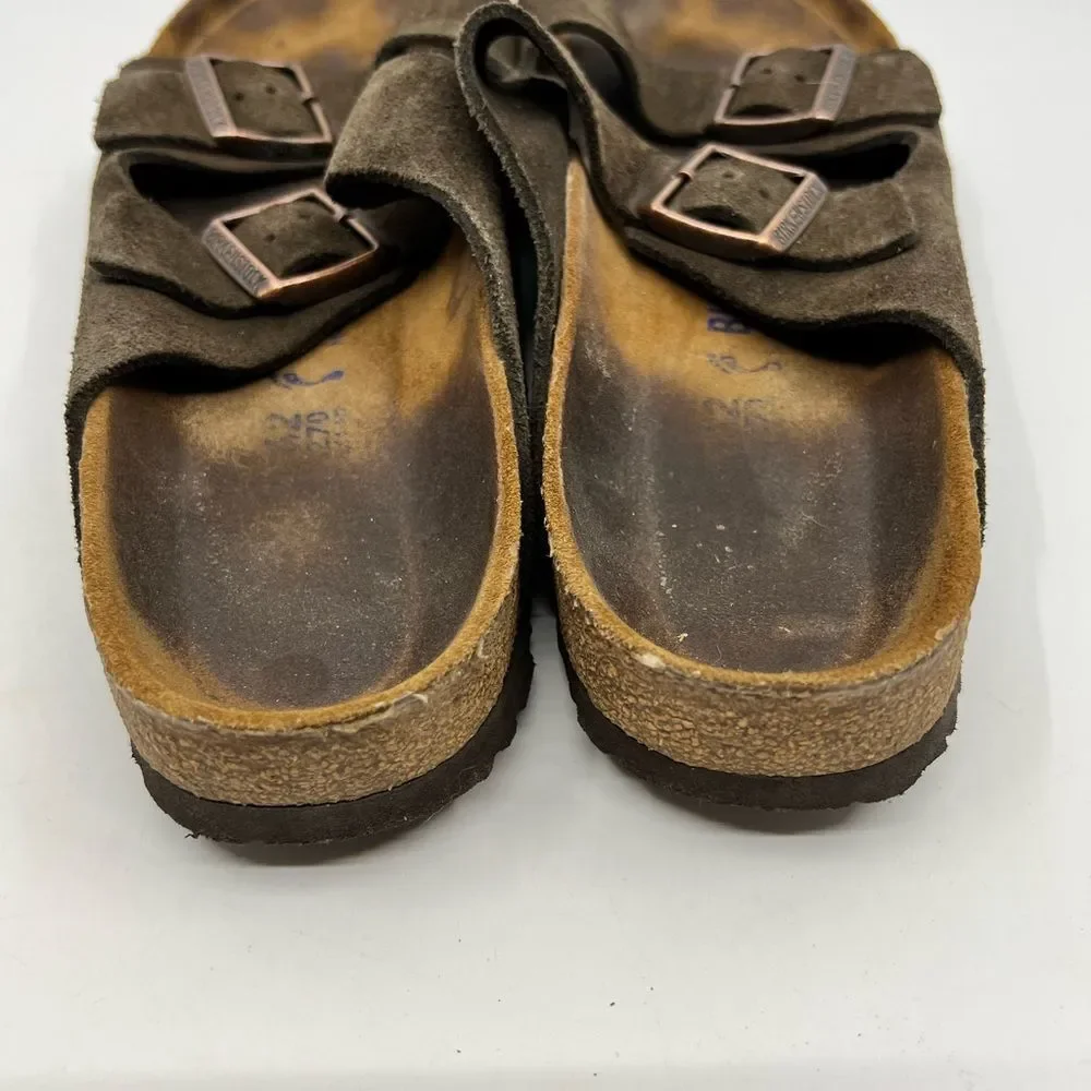 Birkenstock Arizona Dark Brown Suede Sandals Slide EU42 US W 11 M 9 Narrow Width